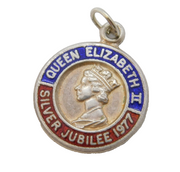 Sterling Silver Silver Jubilee Charm Pendant Vintage c1970s