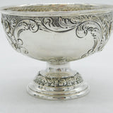 Edwardian Sterling Silver Floral Embossed Pedestal Bowl Antique 1903 London