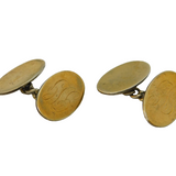 20th Century 9ct Gold on Sterling Silver Monogram Cufflinks Antique c1920s
