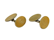 20th Century 9ct Gold on Sterling Silver Monogram Cufflinks Antique c1920s