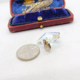 Sterling Silver Crystal Crucifix Charm Pendant Vintage c1970