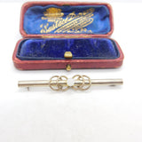 Sterling Silver & Opaline Glass Bead Bar Brooch Vintage c1970