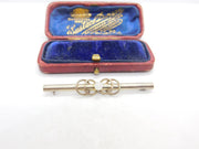 Sterling Silver & Opaline Glass Bead Bar Brooch Vintage c1970