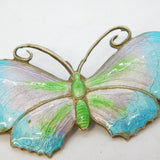 Sterling Silver & Colourful Enamel Butterfly Brooch Pin Antique c1940 Art Deco