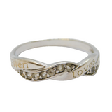 Sterling Silver Spinel Set Engraved "Ellen Loves" Band Ring Vintage c1970 Size S