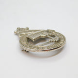 Victorian Silver Plated Clan McDonald Kilt Brooch Antique c1880's