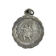 Sterling Silver St Christopher Charm Pendant Vintage c1970