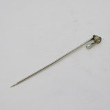 Victorian 9ct White Gold 0.2ct Diamond & Pearl Stick Pin Antique c1890s