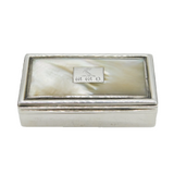 George III Sterling Silver & Mother of Pearl Snuff Box Antique 1825 Birmingham