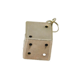 Sterling Silver Dice Charm Pendant Vintage c1970