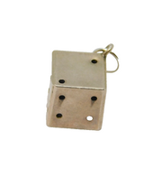 Sterling Silver Dice Charm Pendant Vintage c1970