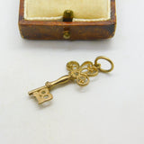 Coming of Age 18 Door Key 9ct Yellow Gold Charm or Pendant Vintage c1970