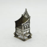 King George V Sterling Silver Coronation Chair Ornament Antique 1910 London