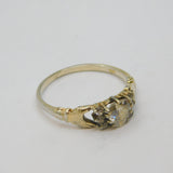 Sterling Silver & Gilt Clannad Style CZ Heart Ring Vintage c1970 Size R 1/2