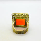 George III 9ct Gold, Carnelian Agate 'VL' Initial Seal Signet Ring Antique c1790