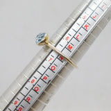 Sterling Silver Round Blue Topaz Stacking Band Ring Modern c2010 Size M 1/2