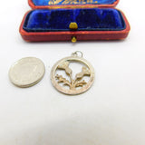 Sterling Silver Scottish Thistle Charm Pendant Vintage c1970