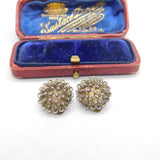 Pair of Sterling Silver Dutch Button Style Clip-On Earrings Vintage c1970