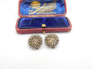 Pair of Sterling Silver Dutch Button Style Clip-On Earrings Vintage c1970