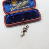 Sterling Silver Stylish Double Dolphin Charm Pendant Vintage c1970