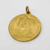 Gold Plated King George V & Queen Mary Coronation Medal Antique 1911