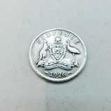 Australian Sterling Silver George V Sixpence Coin Antique 1926 Art Deco