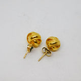 Pair of Gold On Sterling Silver Knot Ball Stud Earrings Vintage c1970
