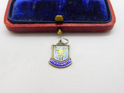 Sterling Silver and Enamel Cymru am Byth Wales Charm Pendant Vintage c1970
