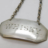 Provincial George III Sterling Silver Whisky Decanter Label Antique Sheffield