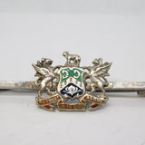 George V Sterling Silver & Enamel Coronation Brooch Antique 1935 Birmingham