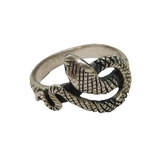 Sterling Silver Textured Oxidised Snake Statement Ring Vintage c1970 Size R