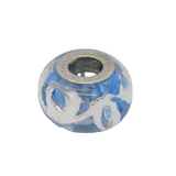 Sterling Silver Rhona Sutton Light Blue Glass & Silver Charm Bead Vintage c2000