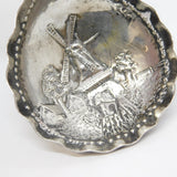 19th Century Dutch Sterling Silver Windmill Pattern Tea Caddy Spoon Antique