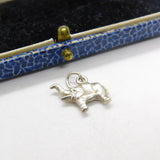 Sterling Silver Good Luck Trunk-Up Elephant Charm Pendant Vintage c1970
