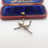 Sterling Silver Ice Skater Charm Pendant Vintage c1970