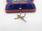 Sterling Silver Ice Skater Charm Pendant Vintage c1970