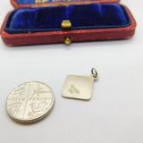 Sterling Silver Diamond Shape St Christopher Charm Pendant Vintage c1970
