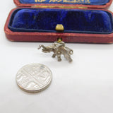 Sterling Silver Good Luck Elephant Charm Pendant Vintage c1970