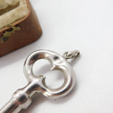 Large Sterling Silver Key Form Pendant Medallion Vintage c1990