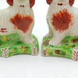20th Century Staffordshire Pair of King Charles Spaniels Antique c1920
