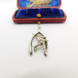 Sterling Silver Wishbone Charm Pendant Vintage c1970