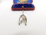 Sterling Silver Wishbone Charm Pendant Vintage c1970