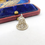 Sterling Silver Ringing Bell Charm Pendant Vintage c1970