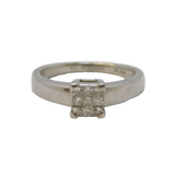 .950 Platinum & 0.25ct Diamond Six-Stone Dress Ring Vintage c1990s