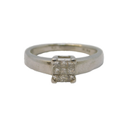 .950 Platinum & 0.25ct Diamond Six-Stone Dress Ring Vintage c1990s