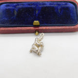 Sterling Silver Water Bearer Zodiac Aquarius Charm Pendant Vintage c1970