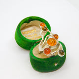Sterling Silver Multi-Colour Baltic Amber Studio Style Ring Vintage c1970 Size K
