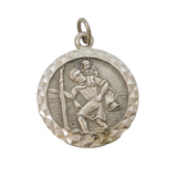 Sterling Silver St Christopher Travel Charm Pendant Vintage c1970s
