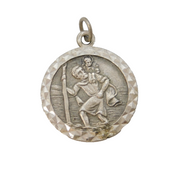 Sterling Silver St Christopher Travel Charm Pendant Vintage c1970s