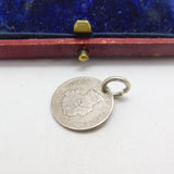 Queen Victoria Canadian 5 Cents Coin Charm or Pendant 1874 Antique